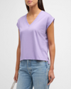 Frame Le Mid Rise T-shirt In Lilac