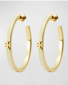 Tory Burch Kira Enamel Hoop Earrings In Gold