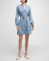 Rails Lila Long Sleeve Belted Denim Dress In Faded Indigo