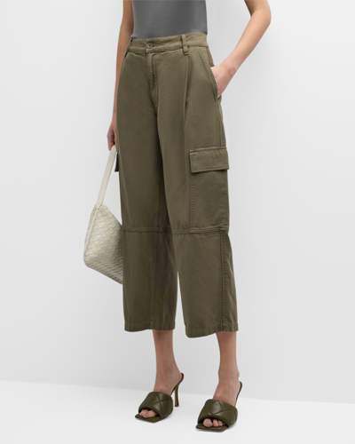 Agolde Jericho Cropped Cargo Pants In Fatigue (med Brown)