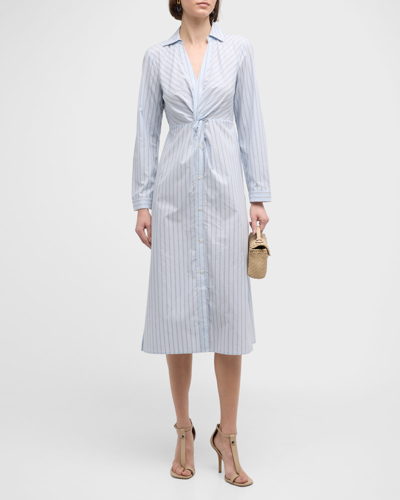 Rails Irie Stripe Long Sleeve Cotton Blend Midi Shirtdress In Hampton Stripe