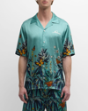 Nahmias Silk-blend Botanical Print Shirt In Ob