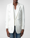 Zadig & Voltaire Viva Multistrass Embellished Blazer In Judo