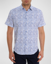 Robert Graham Cyprus Printed Short Sleeve Seersucker Button Front Shirt In Blue