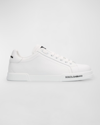 Dolce & Gabbana Leather Sneakers With Lateral Logo Patch In Wht