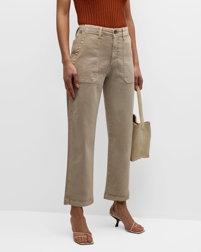 Ag Analeigh High-rise Straight Crop Jeans In Sulfure Desert Ta
