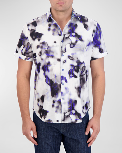 Robert Graham Tasman Short Sleeve Shirt In Blue