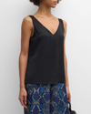 Kobi Halperin Sailor Sleeveless V-neck Blouse In Black