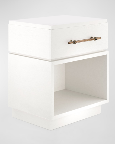 Casa Ispirata Mattone Nightstand In Lino Bianco