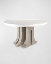 Casa Ispirata Aqueduct 60" Round Dining Table In White