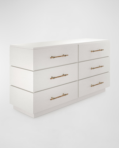 Casa Ispirata Mattone 6-drawer Dresser In Lino Bianco