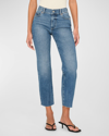 Dl1961 Mara Dark Riviera Frayed Ankle Straight Jean In Driggs
