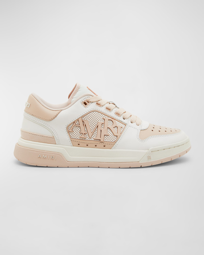 Amiri Bicolor Leather Low-top Sneakers In Pink