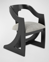 Casa Ispirata Cresent Barrel Dining Chair In Legno Nero