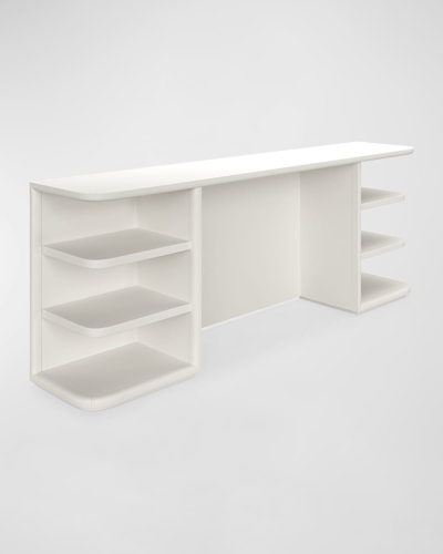 Casa Ispirata Cannello Console Table In Lino Bianco