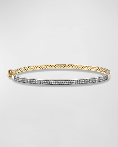 Stone And Strand Diamond Deuce Tennis Bangle In White