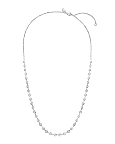 Memoire Diamond Line 18k White Gold Chain Necklace In 10 White Gold
