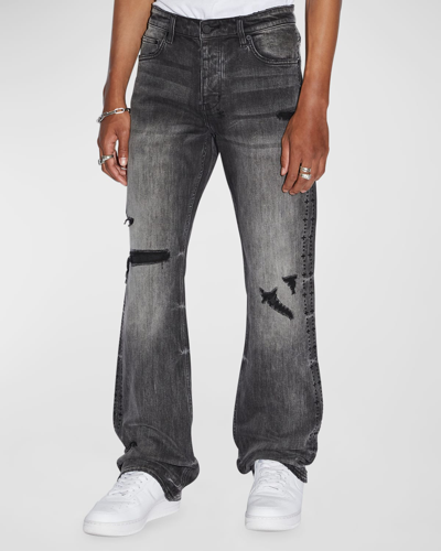 Ksubi Men's Bronko Black Metal Bootcut Denim Jeans