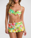 LA BLANCA CALYPSO BLOOMS WRAP BIKINI TOP