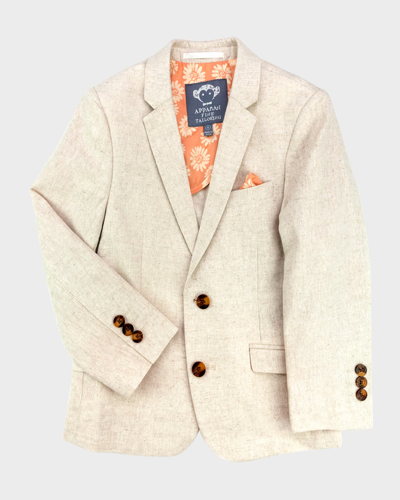 Appaman Boy's Linen-blend Sports Jacket In Papyrus