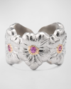 BUCCELLATI BLOSSOMS STERLING SILVER SAPPHIRES ETERNELLE RING