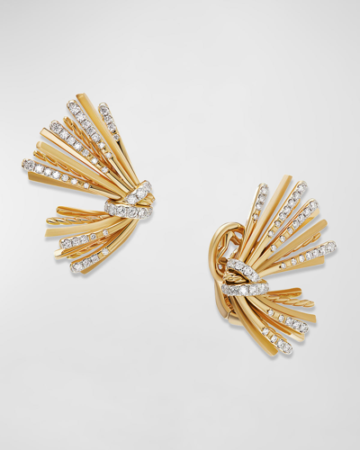 David Yurman Angelika Flair Diamond Earrings In Gold In 40 White