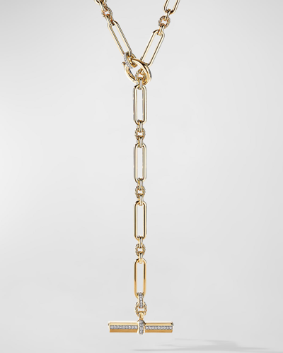 David Yurman Lexington Chain Necklace With Diamonds In 18k Gold, 6.5mm, 41" In 40 White