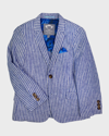 Appaman Kids' Boy's Linen-blend Sports Jacket In Cabana Stripe