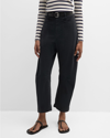 Nili Lotan Shon Mid-rise Cropped Pants In Midnight