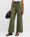 Nili Lotan Megan Brushed Stretch Wide Leg Pants In Camo