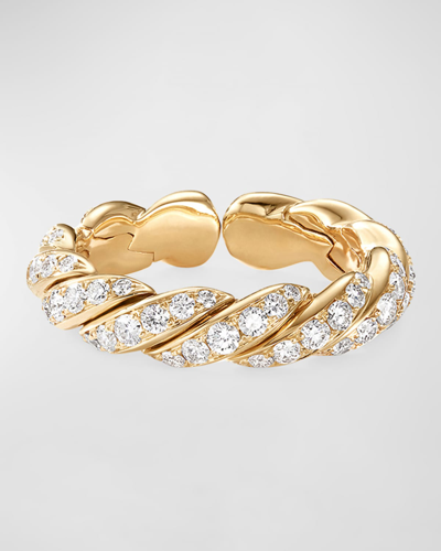 David Yurman Paveflex 18k Gold & Diamond Ring In 40 White