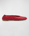 Burberry Sadler Quilted Lambskin Ballerina Flats In Scarlett