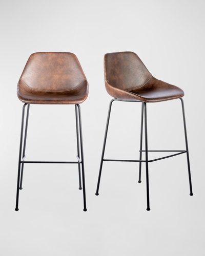 Euro Style Corinna Bar Stools, Set Of 2 In Brown