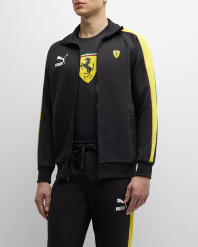 Puma X Ferrari Men's Race Iconic T7 Track Jacket In Black