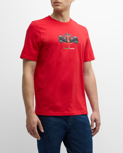 Puma X Ferrari Men's Race Graphic T-shirt In Rosso Corsa