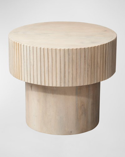Jamie Young Notch Round Side Table In Neutral