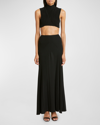 Chloé Ribbed-knit Wool Crop Top In Black