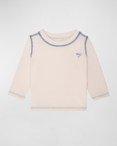 Mon Coeur Kids' Boy's Rashguard Swim Top In Natural