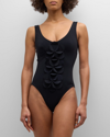 Karla Colletto Tess V-neck Silent Underwire One-piece Swimsuit In Black