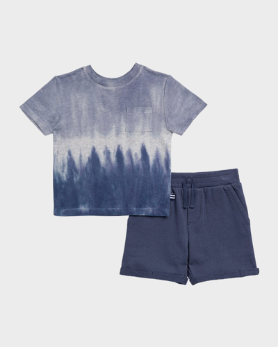 Splendid Baby Boy's & Little Boy's Seaspray Tie-dye T-shirt & Shorts Set In Navy Multi