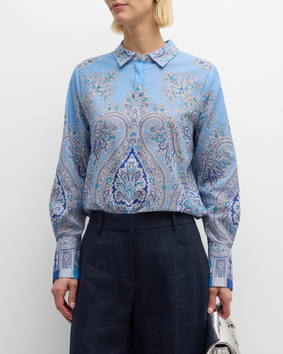 KOBI HALPERIN HUNTER PAISLEY-PRINT COTTON BLOUSE