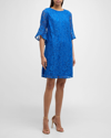 Caroline Rose Flora Lace Julia Dress In Royal