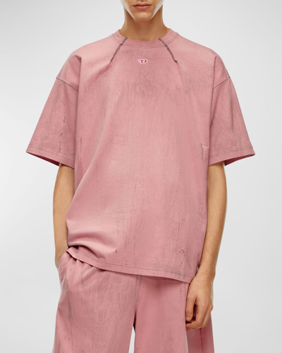 Diesel T-cos Cotton T-shirt In Rosa