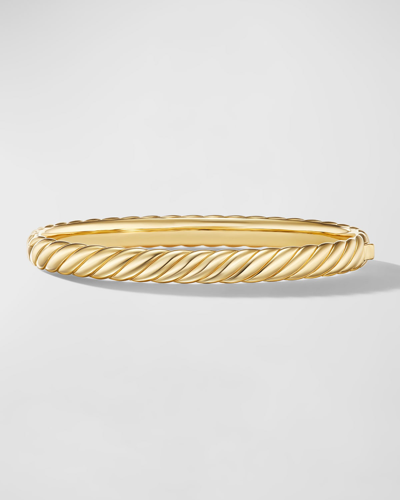 David Yurman Sculpted Cable Bracelet In 18k Gold, 6mm In 05 No Stone