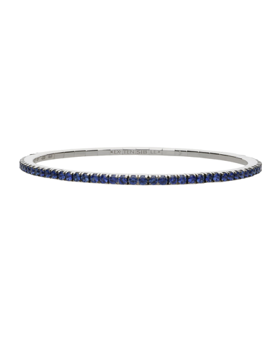 Ex-tensible Round Blue Sapphire Stretch Tennis Bracelet In Wg/sap
