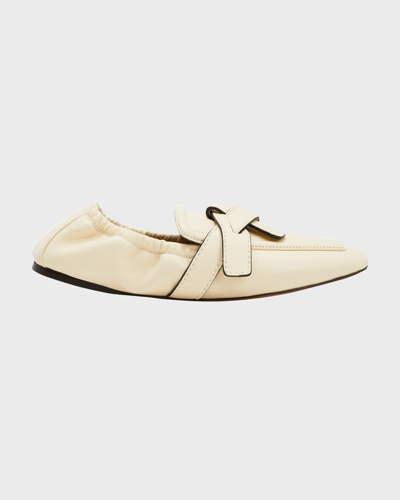 Loewe Gate Lambskin Leather Loafers In Milk