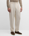 GIORGIO ARMANI MEN'S PLEATED WOOL-BLEND SUIT PANTS