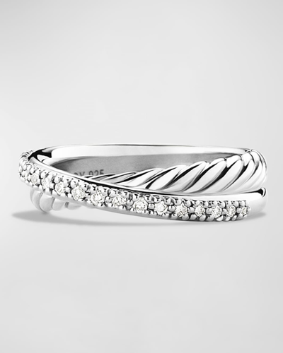 David Yurman Crossover Ring With Diamonds In Diamond