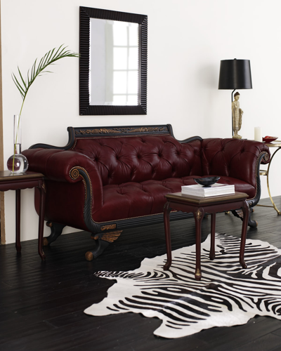 Old Hickory Tannery Promenade Duncan Sofa 88" In Burgundy