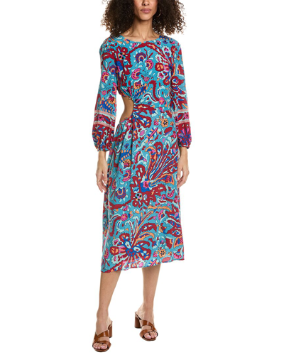 Ba&sh Monica Floral-print Midi Dress In Blue